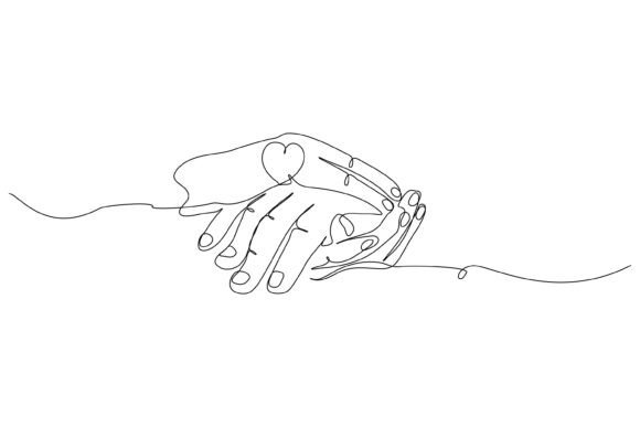 Download One Line Hand and Love Poster - Poster Collection