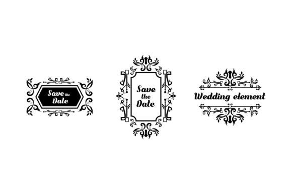 Download Set of Decorative Vintage Wedding Frame - Vintage Collection