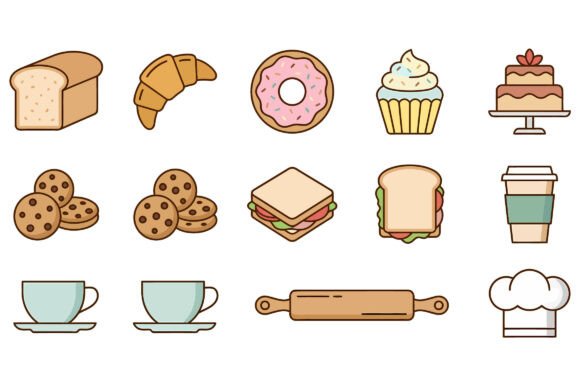 Download Bakery Food Icons Clipart Bundle - Icon Collection