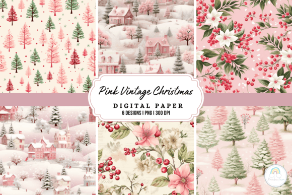 Download Vintage Pink Christmas Background - Vintage Collection