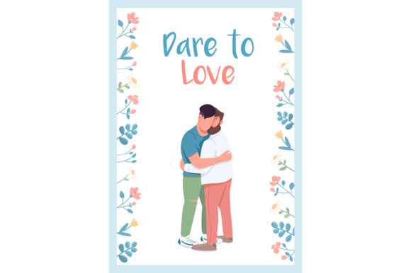 Download Dare to Love Poster Flat Vector Template - Poster Collection
