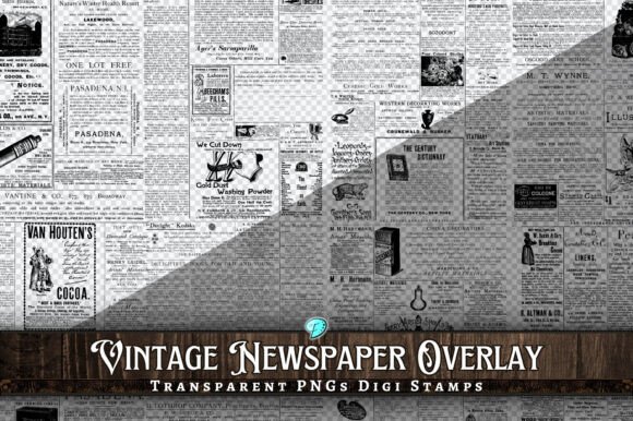 Download Vintage Newspaper Overlay Digi Stamps - Vintage Collection