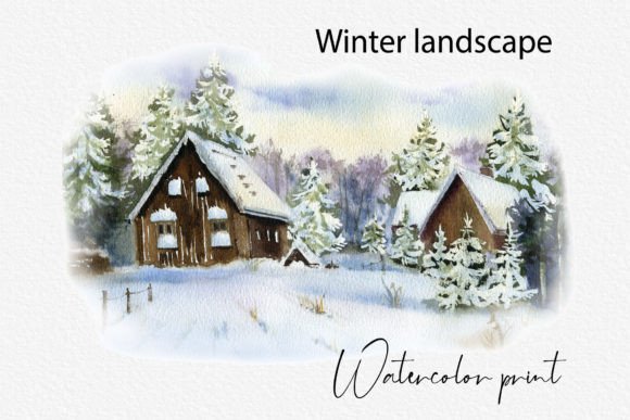 Download Winter Landscape Print. Printable Poster - Poster Collection