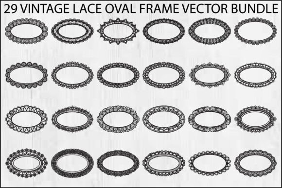 Download Vintage Lace Oval Frame Bundle - Vintage Collection