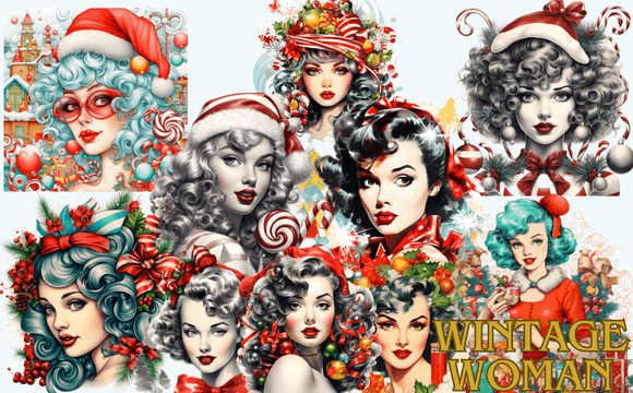Download Vintage Woman Christmas Sublimation - Vintage Collection